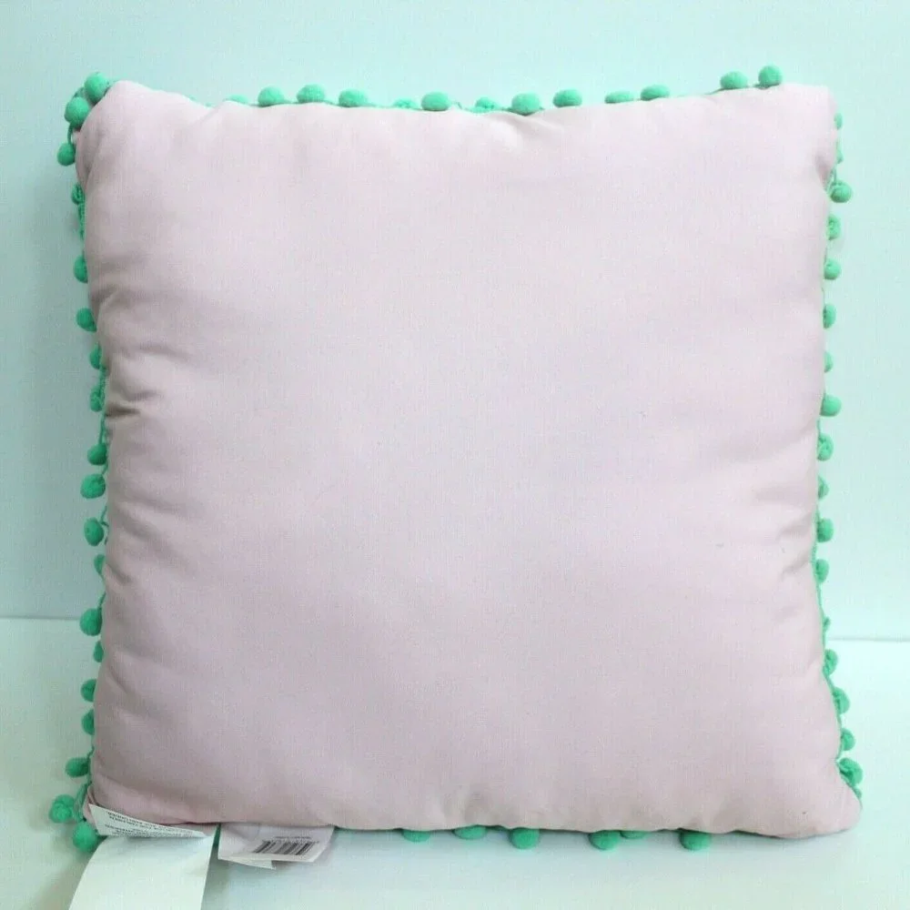 Shopkins Happy Places Sequins Pompom Trim Pillow Pink